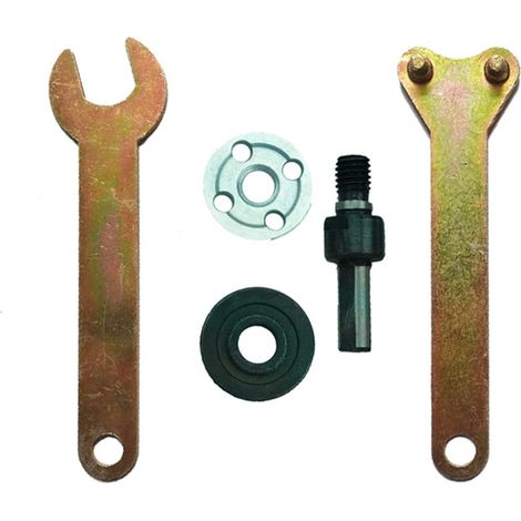 Adaptador de mandril para taladro y amoladora angular de 3/8" (10 mm), soporte para disco, juego de llaves 5 en 1 (2 piezas) (1/5)