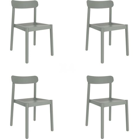 Chaises Elba garbar plastique vert (Lot de 4) (1/5)