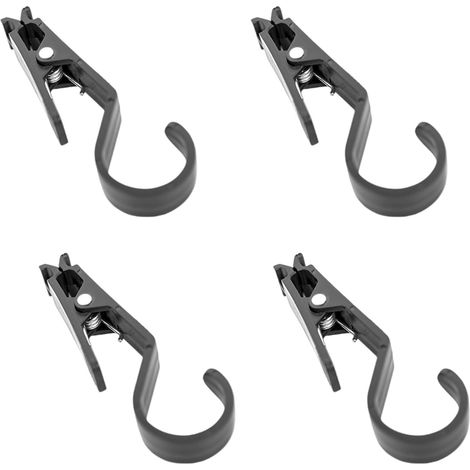 Set di 4 clip antiscivolo per tenda, clip fisse, luci da campeggio per esterni, staffe a gancio, clip per tenda resistenti, clip di fissaggio antiscivolo, per uso esterno, baldacchino (1/5)