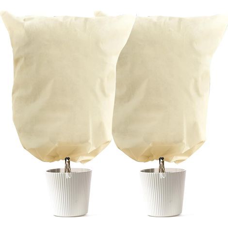 Set of 2 Winter Covers, 80g/m² Non-woven Fabric, Drawstring Closure, Frost and Snow Protection, Garden and Patio (1/5)