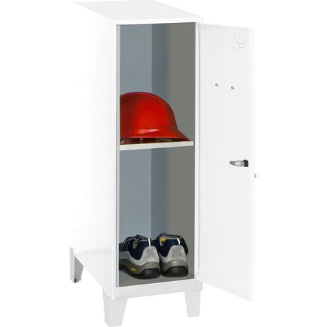 Simonrack Mini Metallschrank Weiß mit Schloss und Etikettenhalter (1/2)