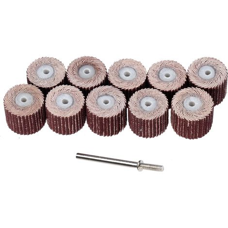 Roue à Lamelles 10 Pièces - Grain 240 - Diamètre 15mm - Avec Mandrin 3mm - Pour Outil Rotatif Dremel (1/5)