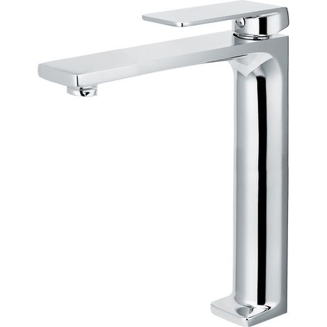 Robinet de lavabo haut avec mélangeur  Modèle FIYI  Bec universel  Couleur gris finition chrome [ IMEX® ]