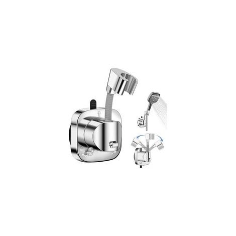 Support de pommeau de douche sans perçage, rotatif à 360° avec ventouse, support de pommeau de douche pratique, capacité de charge 20 kg, support de douche sans perçage, pour salle de bain, hôtel