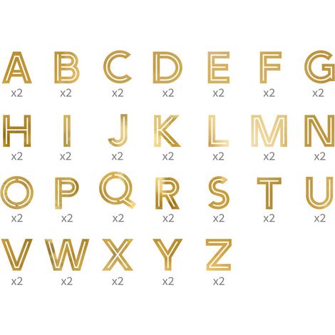Pegatinas doradas con letras del alfabeto, 4 cm, 6 unidades (1/4)