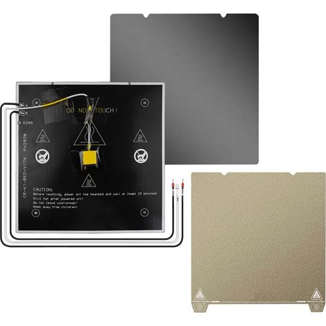 Plateforme chauffante aluminium pour imprimante 3D, lit PEI double face texturé, 235x235mm, base magnétique, câblage précâblé, remplacement facile, compatible CREALITY K1/K1C, pour PLA ABS TPU PETG Ny (1/2)