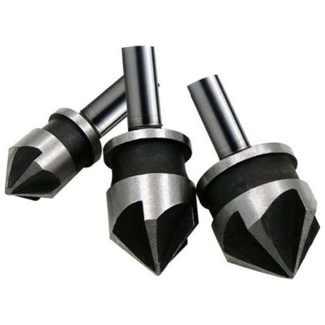 Foret chanfrein 3Pcs - acier carbone 90° - bois/plastique/alliage aluminium (1/5)