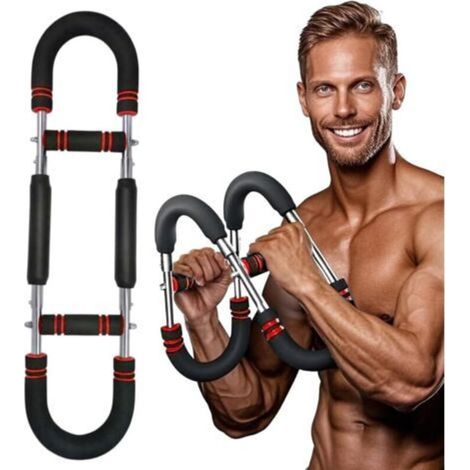 Twister - Appareil d'entraînement pour les bras pour homme - Barre de traction réglable de 40 à 100 lb - Appareil d'entraînement portable pour la poitrine, les épaules et les bras - Avec résistance à (1/5)