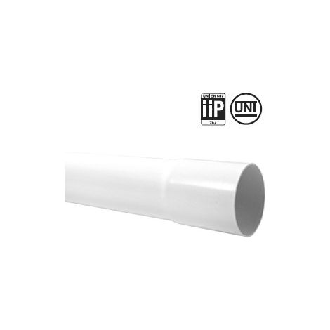 First Plast – Tube de descente gouttière 33 – Ø100mm blanc – Longueur 4m – Certification UNI EN 607 – Pour chantiers humides (1/2)