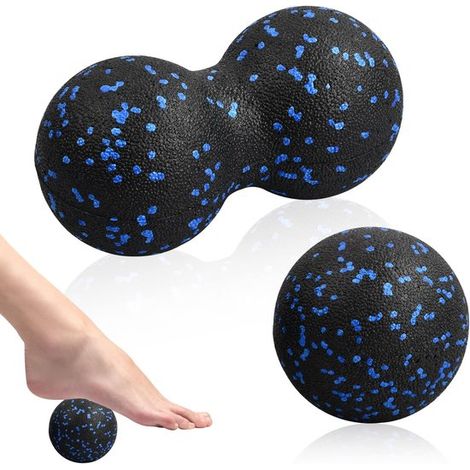 Juego de pelotas de masaje, fascial, de cacahuete y de doble cabeza para relajación miofascial. (1/4)