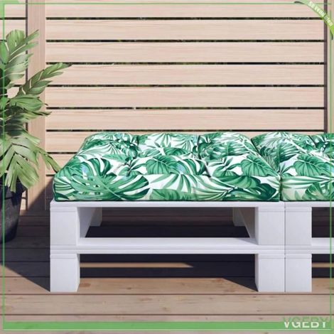 360481 Coussin de canapé palette à motif de feuilles 70x70x12 cm (1/5)