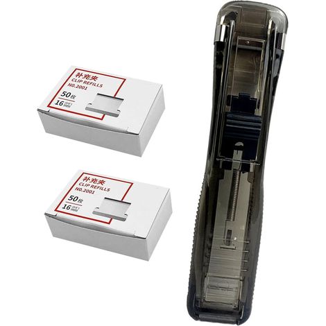 Agrafeuse portable BESTYASH noire avec 100 agrafes rechargeables (1/5)