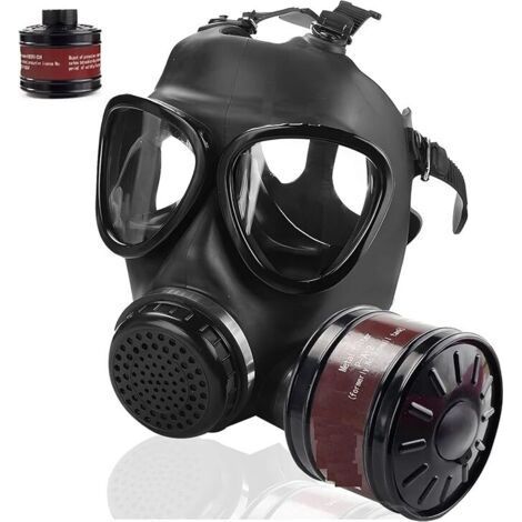 Masques à Gaz de Survie Nucléaire et Chimique, Masque à Gaz avec Filtre à Charbon Actif de 40 Mm, Masque Respiratoire Intégral pour Produits Chimiques, Gaz, Peinture, Vapeurs et Soudure (1/5)