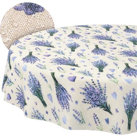 Nappe enduite Lavande Violet Ronde Ø 120 cm intérieur/extérieur (1/5)