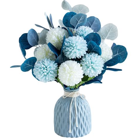 1 Bouquet artificiel, hortensia, eucalyptus, réaliste, décoration intérieure, salon, bureau (1/5)