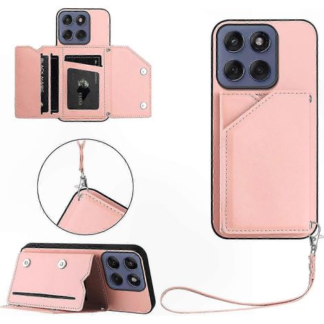 Coque 5G avec porte-cartes et béquille pour Edge 60 - Housse souple au toucher doux, protection fine et pratique, étui multifonction, finition matte, accessoire mobile élégant. (1/5)