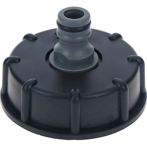 Adattatore riduttore per serbatoi IBC – compatibile con contenitori IBC con filettatura grossa da 2" – nero (1/5)