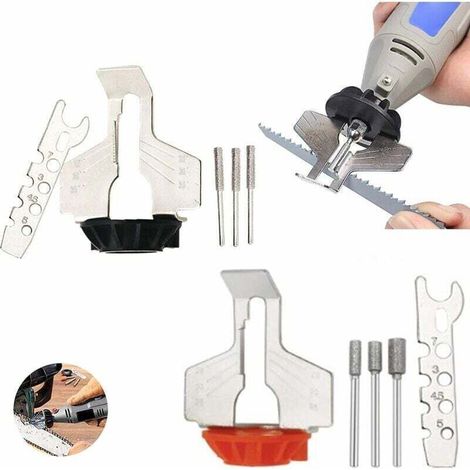 Scie Chaînes Outil Affûtage Kit D'affûtage Tronçonneuse Rotatif Kit Accessoire Chaîne Scie Tronçonneuse Affûtage Fixation Outil Scie Aiguiseur Guide Perceuse à Outils pour Chaînes de Scie(2 Ens,de DEB (1/5)