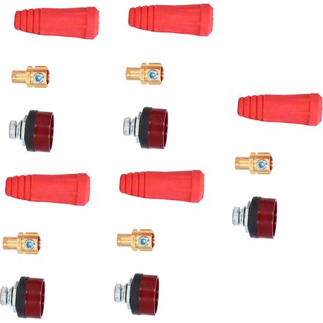 Satz mit 5 TIG-Panel-Steckverbindern, 35–50 mm Schnelladapter (Buchse/Stecker), EU-Ausführung, für Schweißgeräte (1/5)