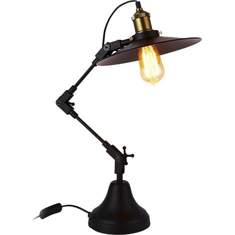 FLEXO VINTAGE MÉTALLIQUE. HAUTEUR EXTENSIBLE 40-80cm BASE : 16cm E27 60W 16cm EDM (1/3)