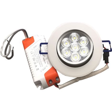 Faro faretto led incasso bianco 7w ip20 orientabile rotondo  luce fredda naturale  Naturale 4000k (1/4)