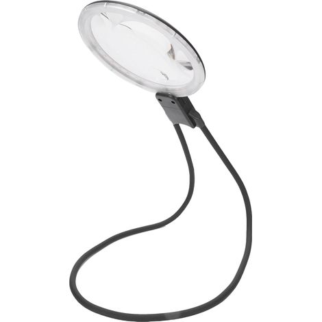 Loupe de lecture 5X 15X avec 3 niveaux d'éclairage LED, 36 LED, réglable, rechargeable, à col de cygne flexible (1/5)