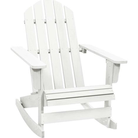 vidaXL Chaise à bascule de jardin Bois Blanc (1/5)