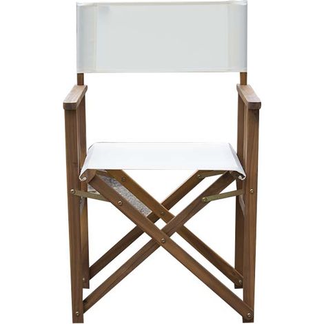 GARDENIA Sedia regista in legno di eucalipto, pieghevole, seduta in poliestere colore bianco, 54,5x51xh.85 cm