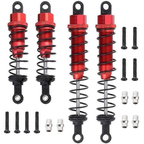 Set de 4 Amortisseurs Métal Huilés Avant/Arrière pour Voiture RC 1/12 - Rouge, Pièces de Rechange Haute Performance (1/5)