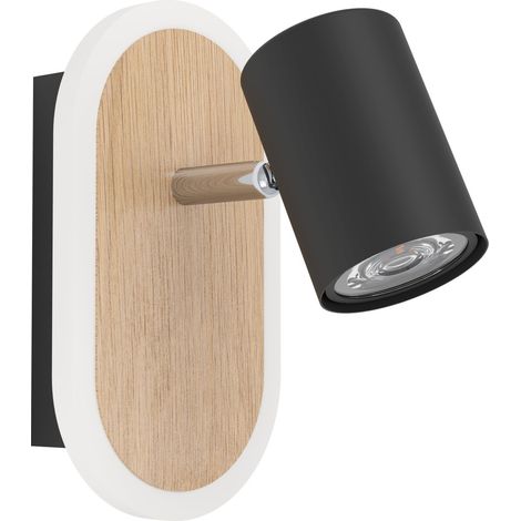 Eglo LED Wandleuchte Rimbocchi 1x6W, 750 lm, 3000K, warmweiß, schwarz Wandleuchten (1/3)