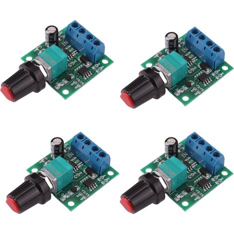 4 Pièces Régulateur de Vitesse Moteur DC PWM 1,8V–12V 2A 30W, Contrôleur de Vitesse à Basse Tension avec Potentiomètre Interrupteur, Module 1803BK 1803B pour Moteurs à Courant Continu (1/5)