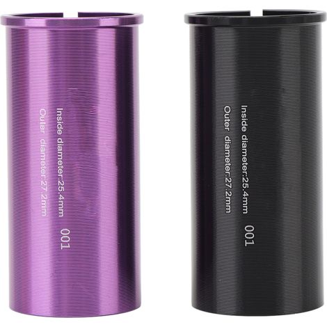 Adaptateur de tige de selle en alliage d'aluminium usiné CNC avec finition texturée, manchon de conversion pour tube de selle de vélo, diamètre 25,4-27,2 mm (1/5)