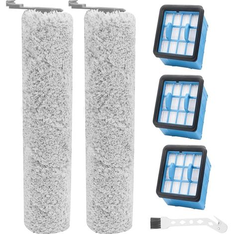 Kit d'accessoires pour aspirateur sec et humide sans fil Bissell CrossWave OmniForce 3912N 3882, brosses et filtres (2 brosses principales, 3 filtres d'aspiration et 1 brosse de nettoyage)