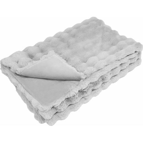 Tapis antidérapant Ori en imitation fourrure de lapin grise (1/5)
