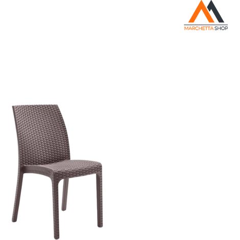 Silla apilable de mimbre para bar de jardín al aire libre Virginia BICA - Gris paloma