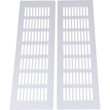 Lot de 2 Grille de ventilation Aluminium 80x300mm Surface polie Pour meuble à chaussures Armoire (1/5)