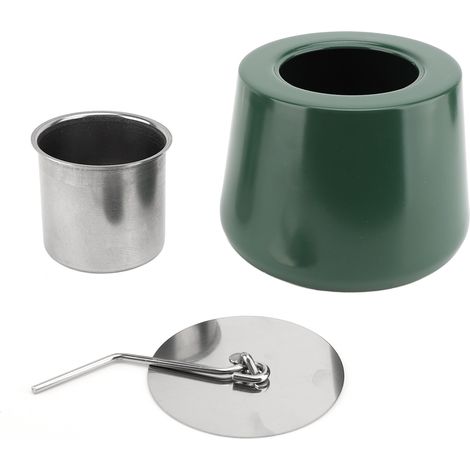 Brasero de table pour intérieur et extérieur, combustion longue durée sans fumée, avec extincteur, vert. (1/5)