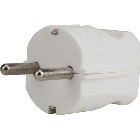 Schutzkontakt-Stecker ohne Knickschutz weiß Stecker & Kupplungen