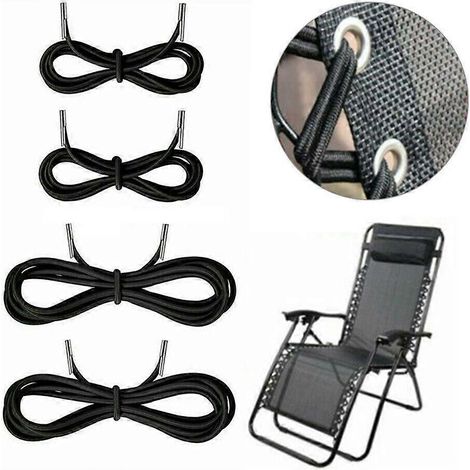 Lacets élastiques avec embouts pour fauteuil zéro gravité, chaises longues pour Lafuma RSX/RSXA, séquoia, kit de 4 (1/4)