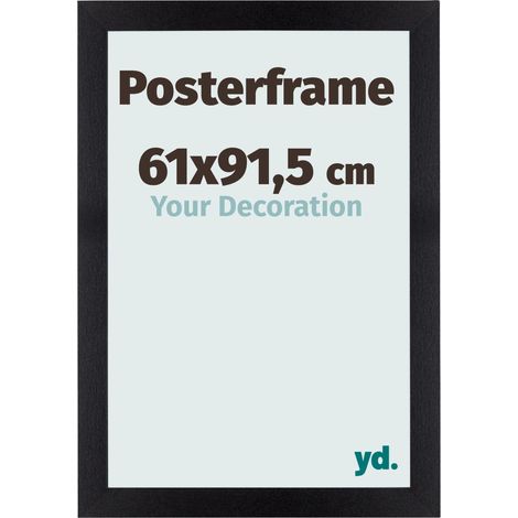 Cadre photo 61x91,5 cm noir mat – MDF durable – Accroche murale horizontale et verticale – Pour affiches et posters (1/5)
