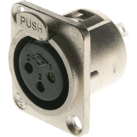 RS PRO-Connecteur XLR Femelle Droit 3 voies Montage panneau ( Prix pour 1 )