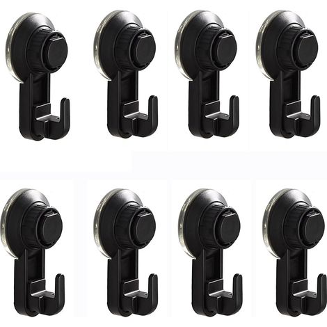 8 Crochets Ventouse Sous Vide Noirs 5KG sans Perçage Cuisine Salle Bain Forts (1/5)