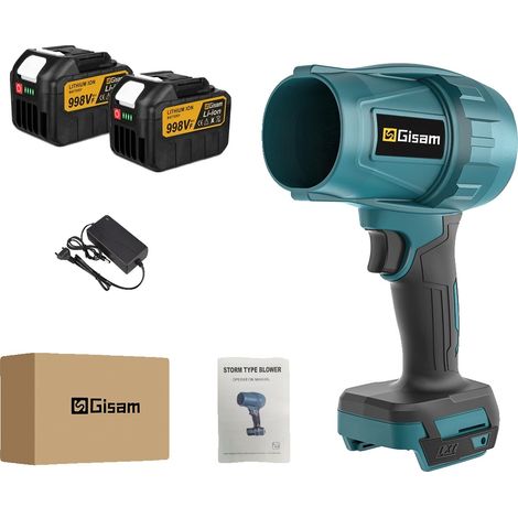 Souffleur d'air électrique, moteur sans balais, design portable, 2x 4.5Ah Batterie (1/2)