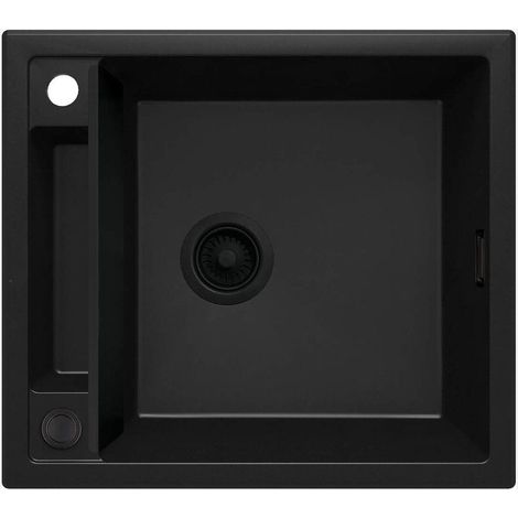 Lavello cucina in granito con 1 vasca 56x50 cm nero - Vora