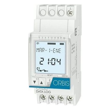 ORBIS OB174012  Interruptor horario digital DATA LOG 1 circuito 16A