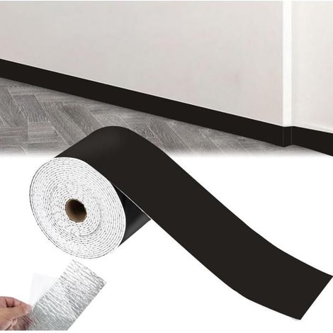 Plinthe souple autocollante - 10 cm x 5 m - Plinthe flexible autocollante - Noir (1/5)