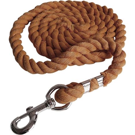 Longe épaisse en coton tressé avec boucles pivotantes, marron (1/4)