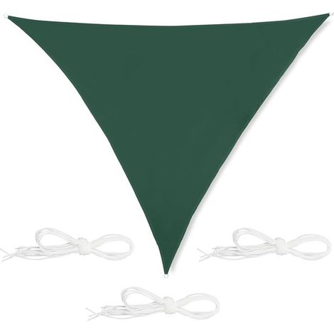 Tela de sombra triangular opaca de poliéster de 3x3x3 m - Para jardín y balcón - Verde (1/2)