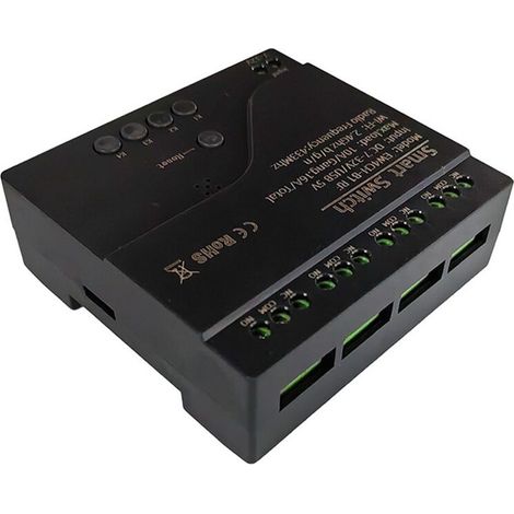 EWeLink 4-Kanal-WLAN-Relais-Schalter mit Zugangskontrolle, App-Fernsteuerung und 433M-RF, kompatibel mit Alexa Home.