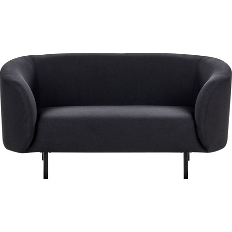 Sofa 2-Sitzer LOEN Stoff Schwarz